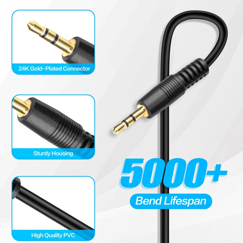 Inovat 1.5M 5 Feet 3.5mm Jack Audio Stereo Earphone M/F Extension Cable Cord Male to Female - Image 4